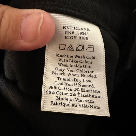 Everlane High Rise Skinny Jeans In Black Size 25‎ Classic Minimalist - Picture 3 of 4
